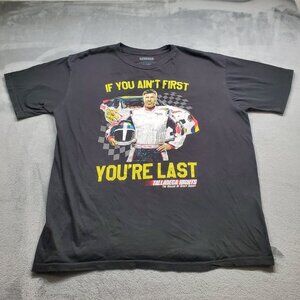 Talladega Nights "If You Ain't First You're Last" Black Graphic Tshirt Men Sz XL